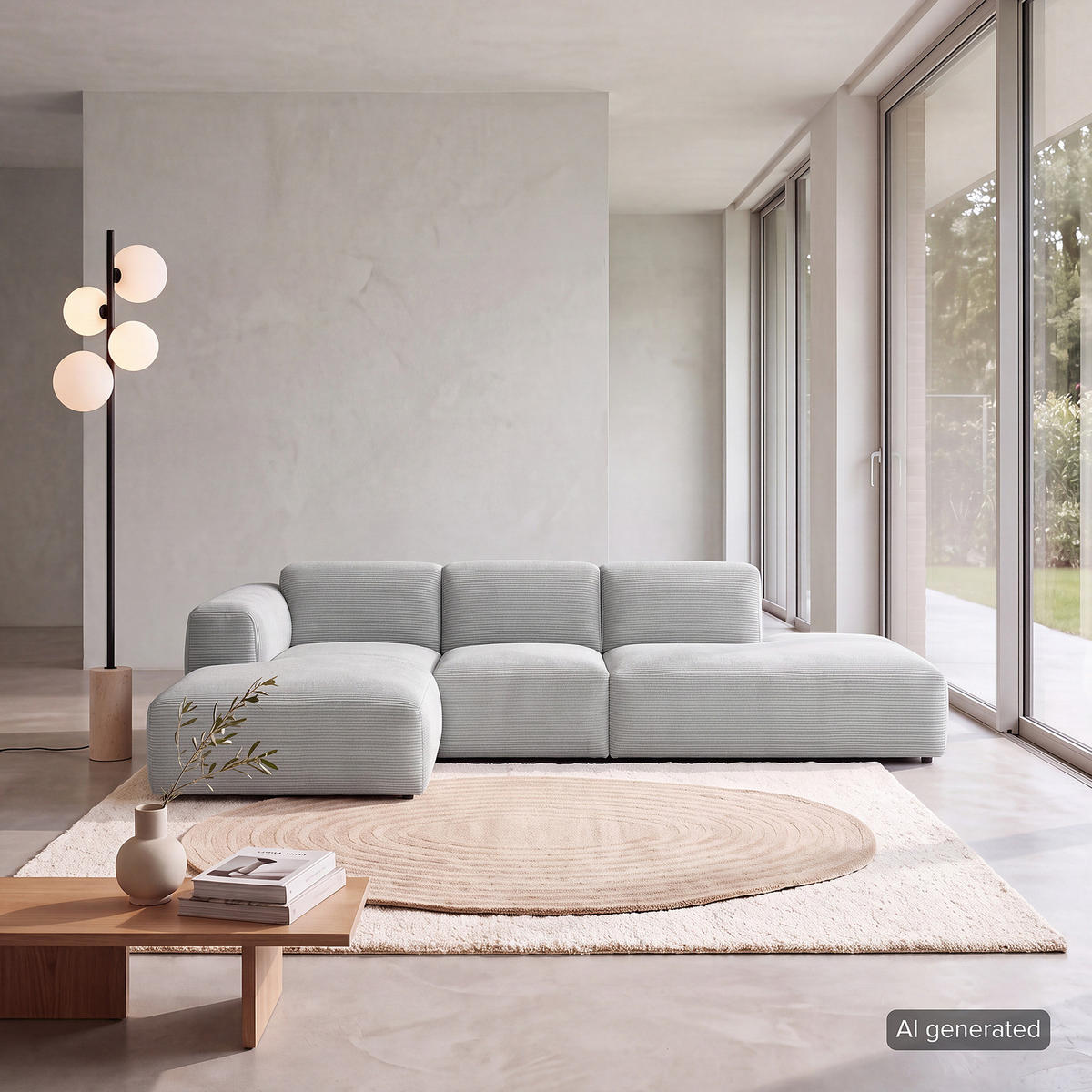 ECKSOFA mit Chaiselongue - Schwarz/Grau, Kunststoff/Textil (290/173cm) - home24