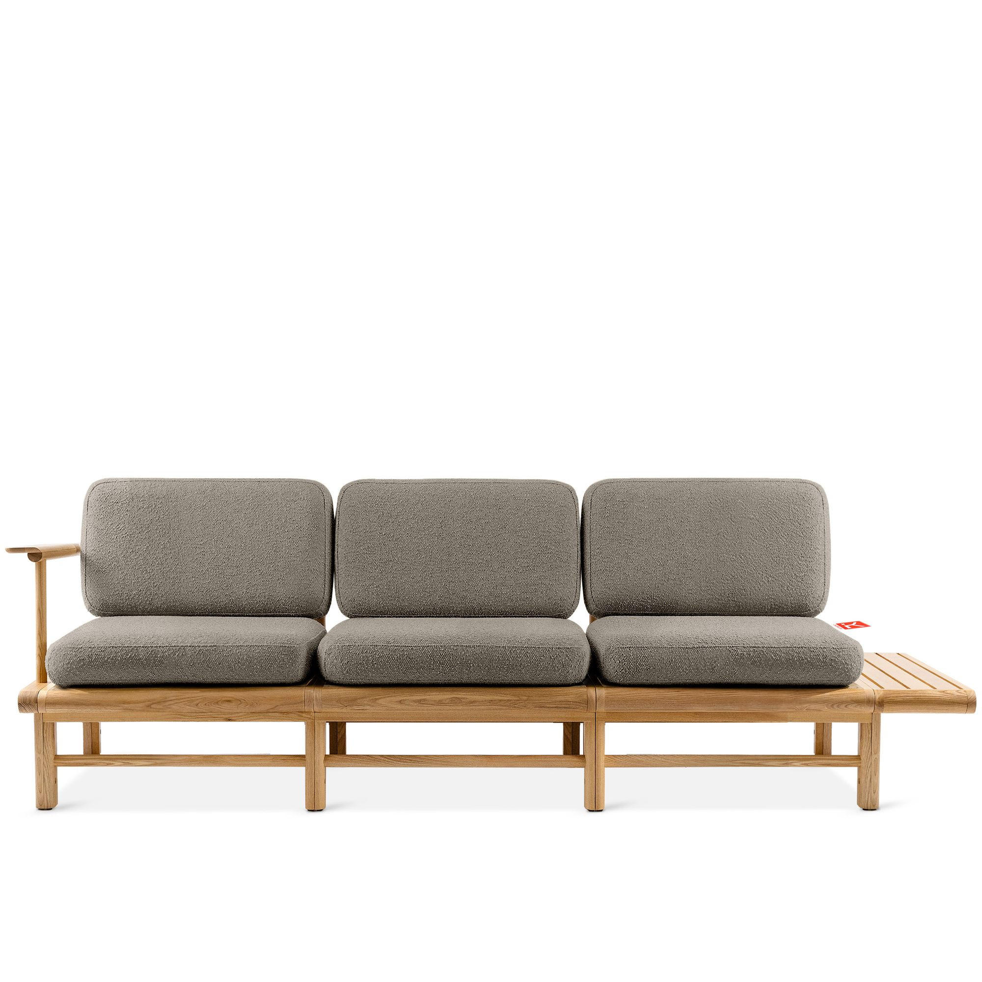 GARTENSOFA ATREDA 3-Sitzer, mit Ablage - Grau, Holz/Textil (245/74/80cm) - KONSIMO®