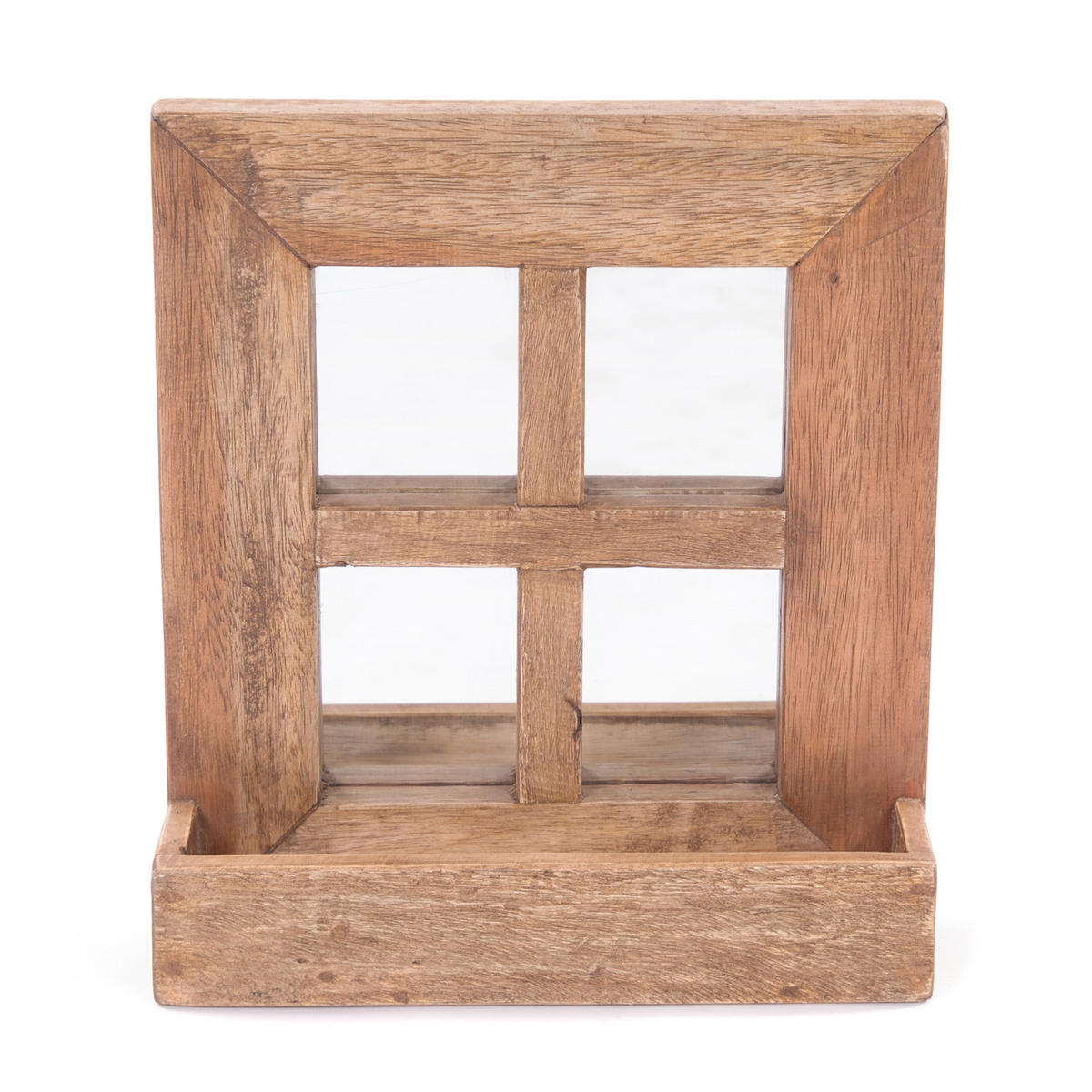 WANDSPIEGEL Vintago 40x36 cm, Mahagoni Holz, mit Ablage naturfarben - Naturfarben, Holz (36/40/11cm) - DESIGN DELIGHTS