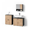 BADMÖBEL-SET Ronco Goldkraft Eiche/Anthrazit 3 Teile, mit Unterschrank 80 cm - Anthrazit/Eiche Wotan, Holzwerkstoff (80/58/41cm) - Livinity®