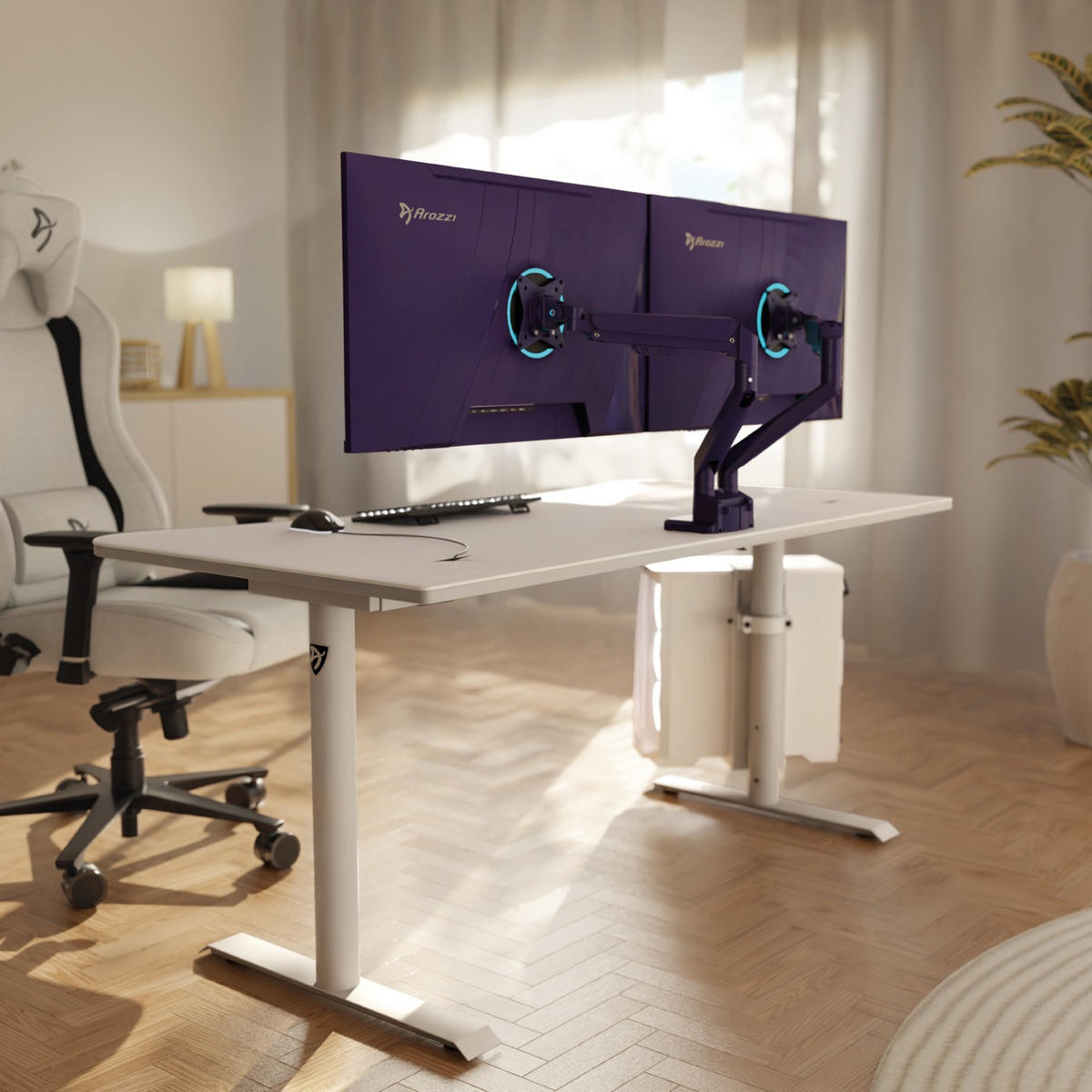 MONITORARM Alzare Neo Duo Lila - Lila, Metall (51/99/50cm) - Arozzi