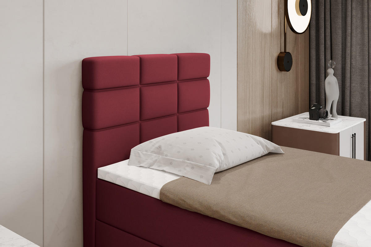BOXBETT Reve 90 x 200 cm mit Bettkasten und Lattenrost ohne matratze - rot - Rot, Holz (90/200cm) - Panda Möbel