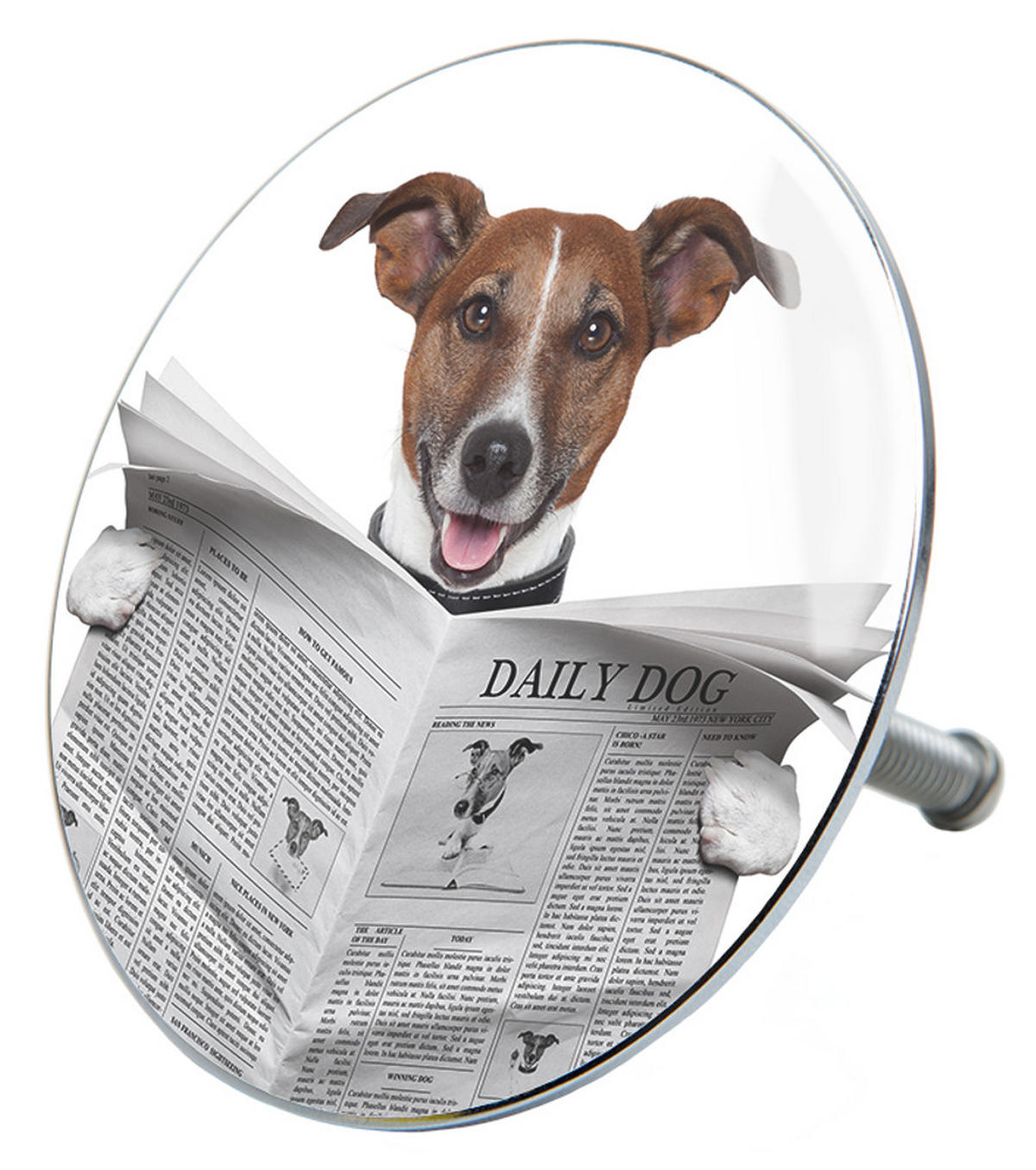 BADEWANNENSTÖPSEL Newspaper - Grau, Metall (8/10/10cm) - Sanilo