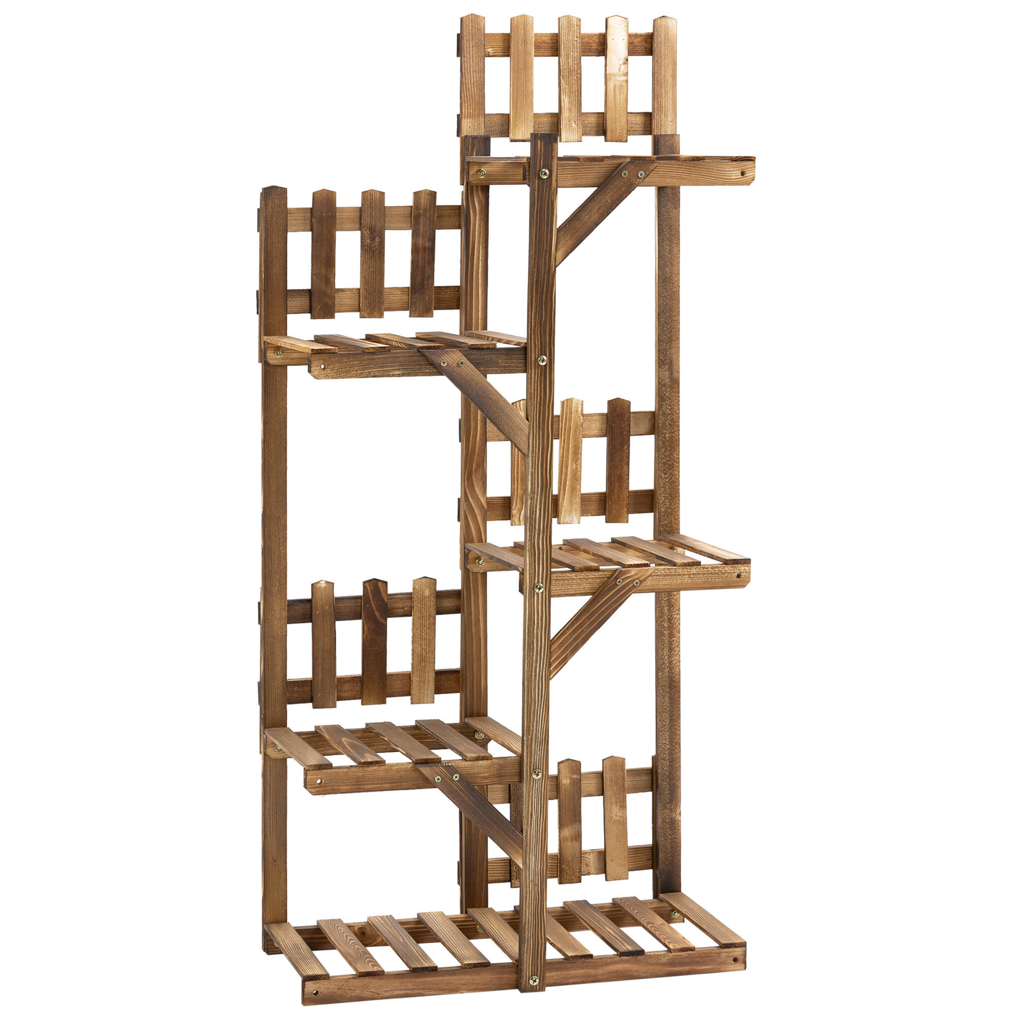 BLUMENTREPPE DE-12107 5-stufig mit kleinen Barrieren, 60/30/130 cm Natur - Naturfarben, Holz (30/130/60cm) - ComfortXL