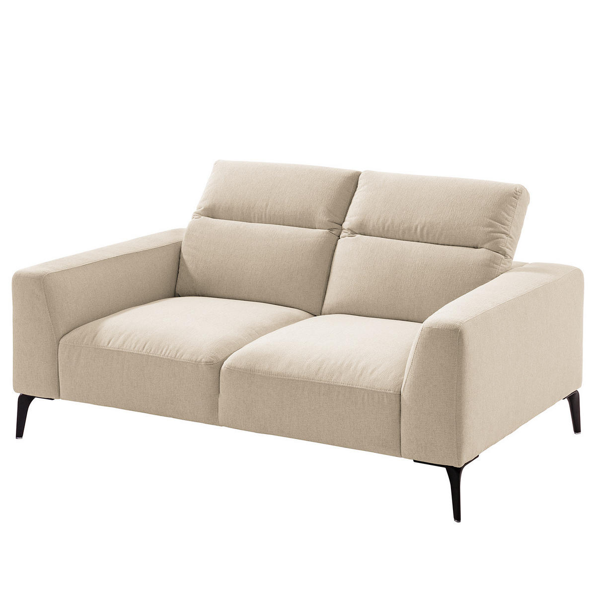 2-SITZER SOFA - Beige/Schwarz, Textil/Metall (170/73/107cm) - home24