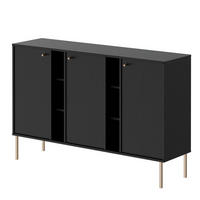 KOMMODE FLOW 157/41/95 cm, Schwarz - Schwarz, Holzwerkstoff/Metall (157.7/95/40.8cm) - Idohome