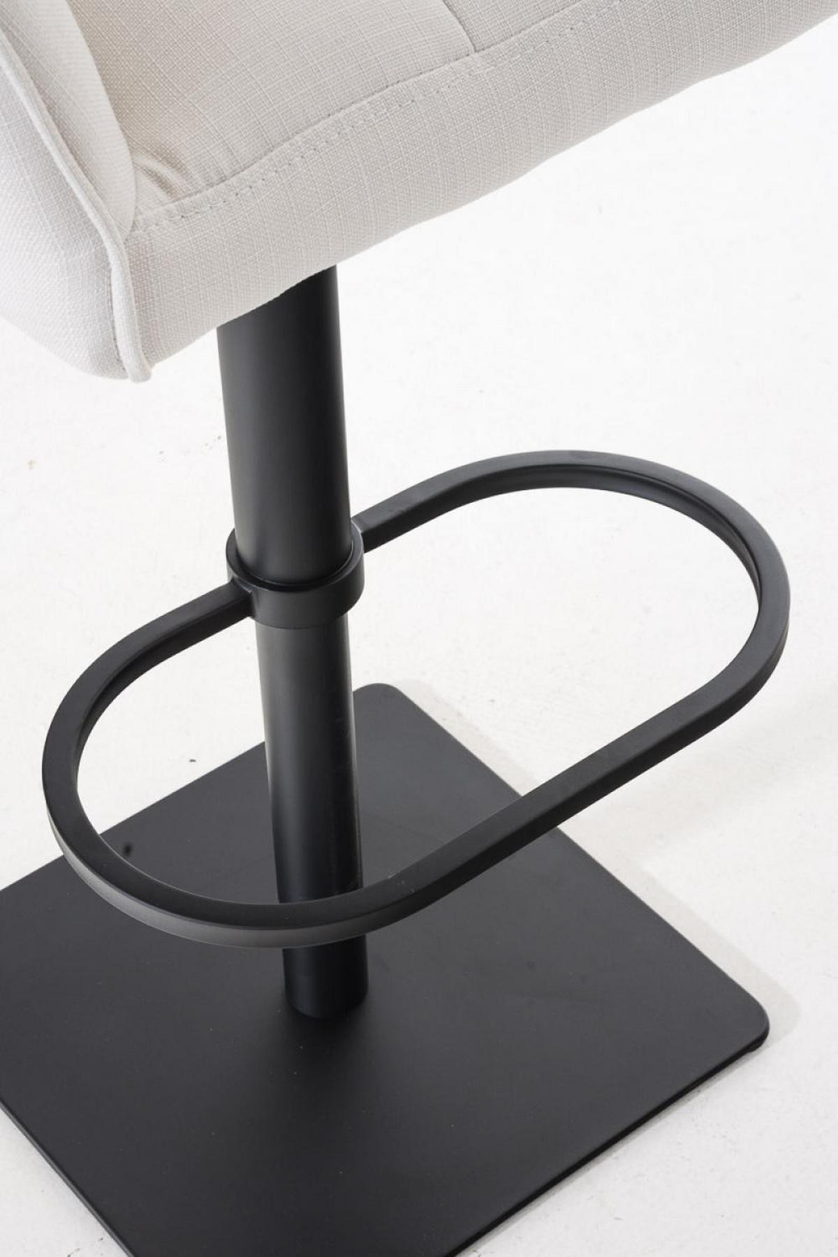 BARHOCKER Stoff Weiß - Schwarz/Weiß, Textil/Metall (64/88/45cm) - CLP