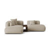 ECKSOFA modular links Martina aus strukturiertem Stoff leichtes beige 2 Sitzplätze - Creme, Textil (176/285cm) - Micadoni