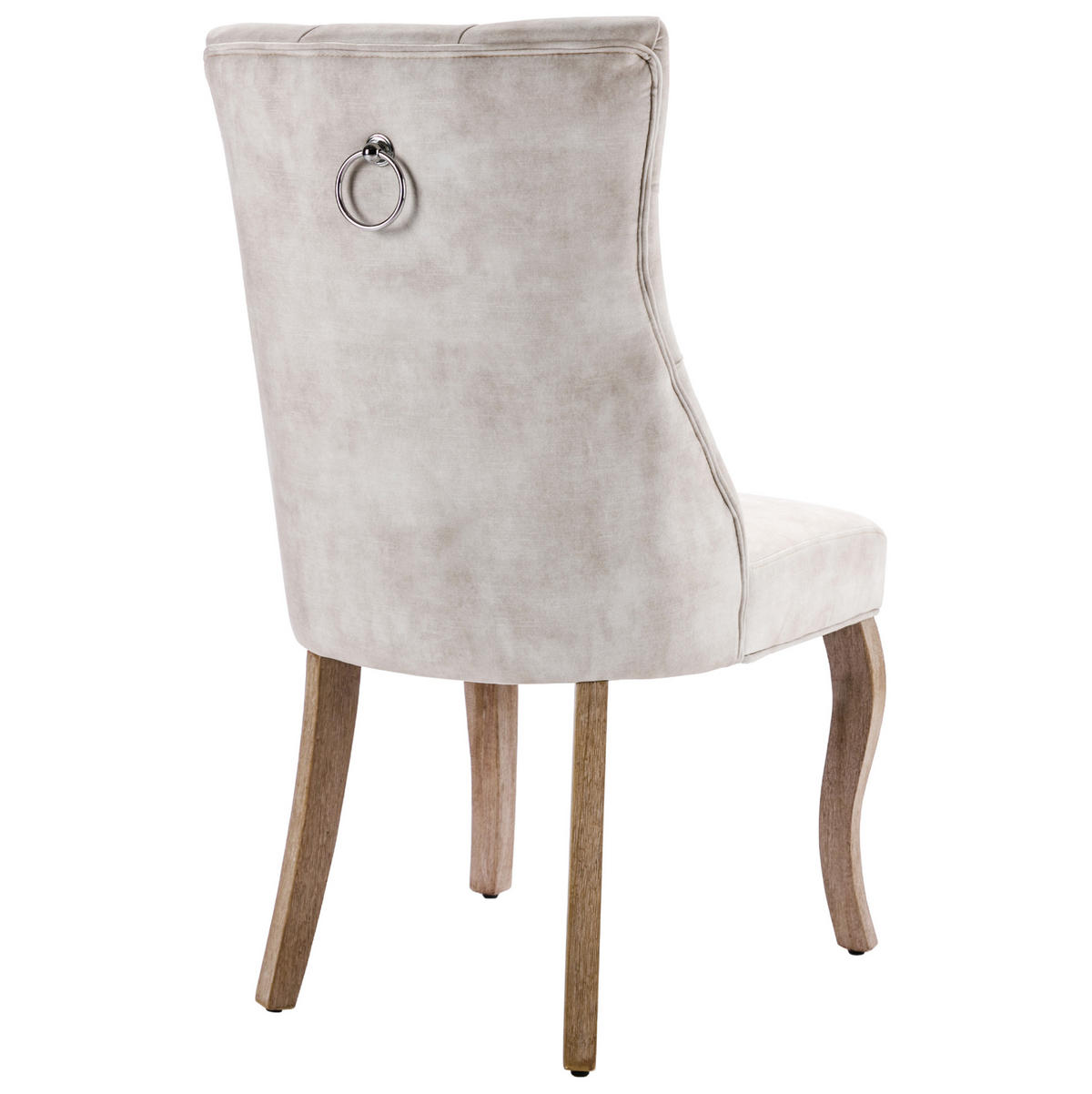 ESSZIMMERSTUHL Samt mit hoher Rückenlehne ca. 51 cm Light Beige 6er-Set - Beige, Metall (51/97/51.1cm) - Meubliv