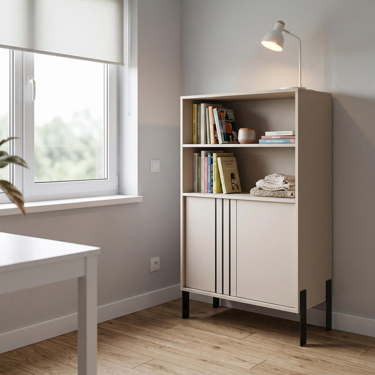 MASSENO Bücherregale VALOZA 80 / 127 / 40 cm Wohnzimmerregal Hochschrank Regal Kaschmir - Kaschmir, Holzwerkstoff (80/127/40cm) - MASSENO