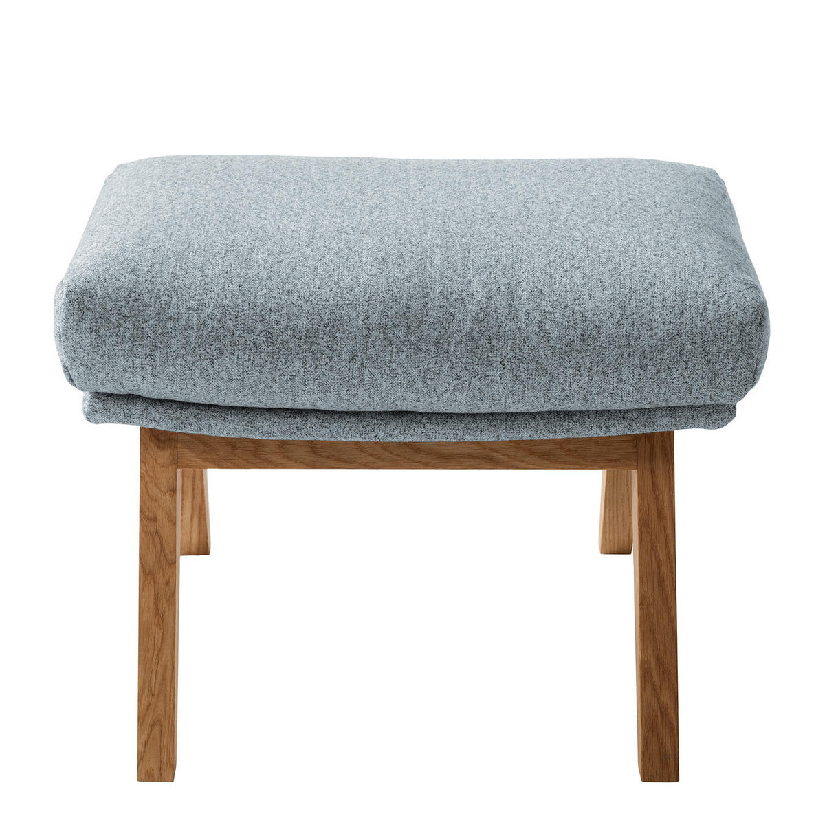 POLSTERHOCKER - Eichefarben/Blaugrau, Eichenholz/Textil (54/41/41cm) - home24