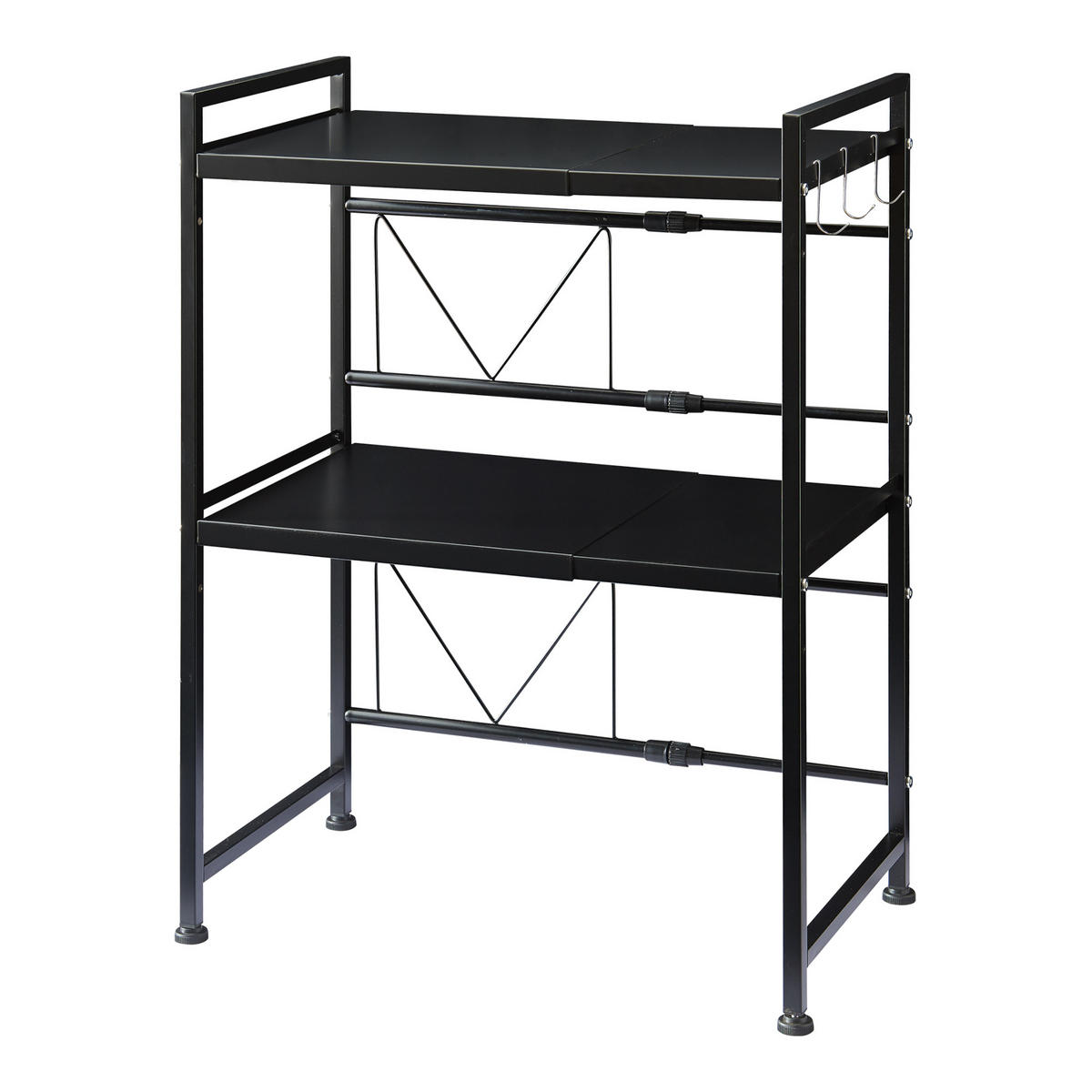 MIKROWELLENREGAL Sorsele - Schwarz, Metall (63/78.5/32cm) - [en.casa]