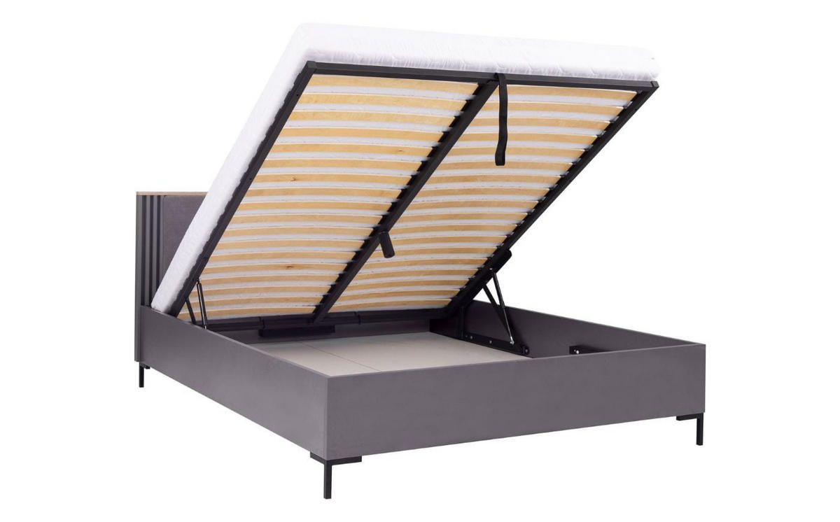 RAHMENBETT – 168 x 208 cm – ALLMO System – Grau - Grau, Holzwerkstoff - hi-markt