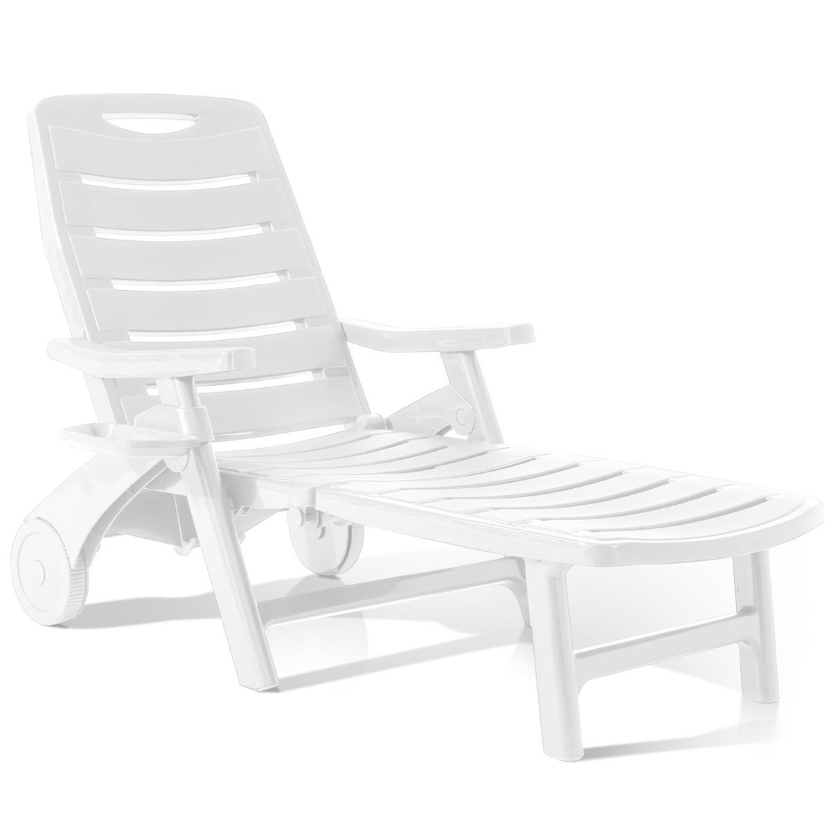 SONNENLIEGE TIDIA, Weiß - Weiß, Kunststoff (73/105/146cm) - KONSIMO®