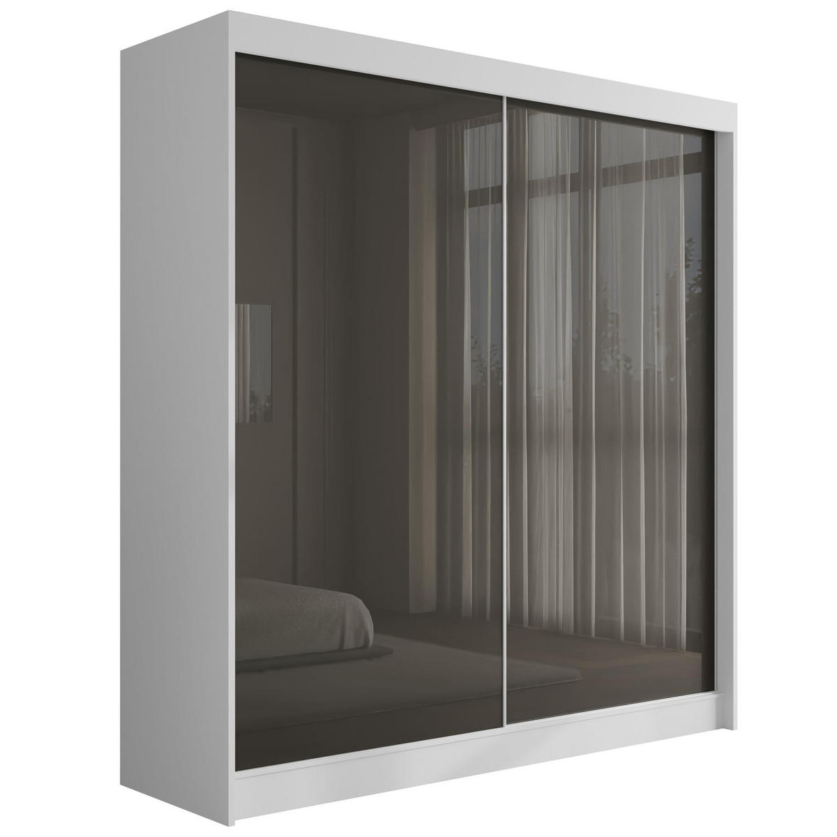 KLEIDERSCHRANK PEKA - 200 cm - Weiß|Grau - Weiß/Grau, Holzwerkstoff (200/215/61cm) - ALTDECOR