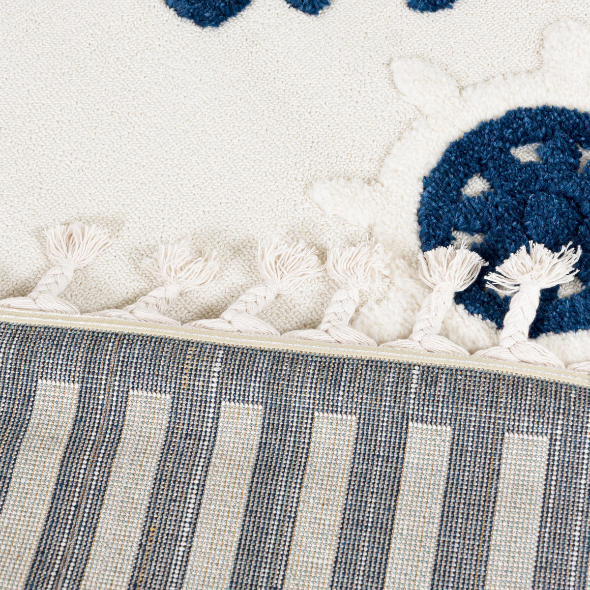 KINDERTEPPICH Beige Anker, Maritim - Mittelflor Rechteckig Weich 140 x 200 cm - Multicolor/Dunkelblau, Textil (140/200cm) - Mazovia