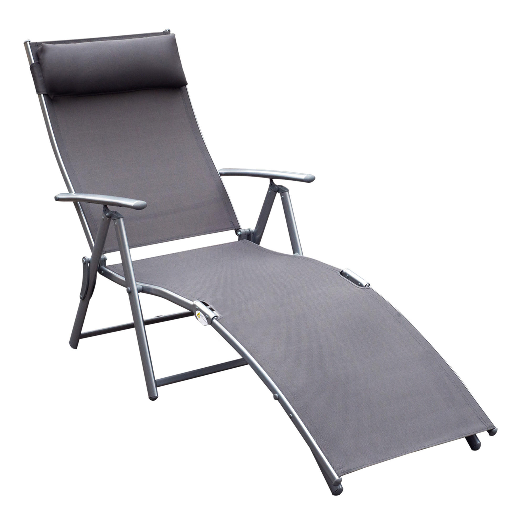 Modfu POLOHOVACÍ lehátko z kovu 137x63,5x100,5 cm šedé s 7polohovým opěradlem a skládací konstrukcí