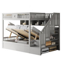 ETAGENBETT mit Stauraum 140x200 cm Kiefernholz Grau - Grau, Holzwerkstoff (140/200cm) - Beauniv