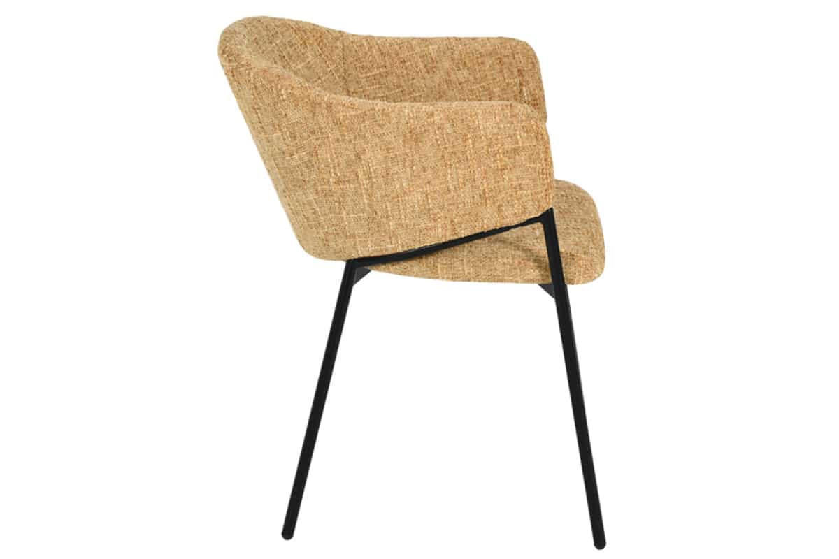 STUHL NOBLESSE Chenille Senfgelb 80 cm - Gelb/Schwarz, Kunststoff/Textil (52/77/60cm) - riess-ambiente