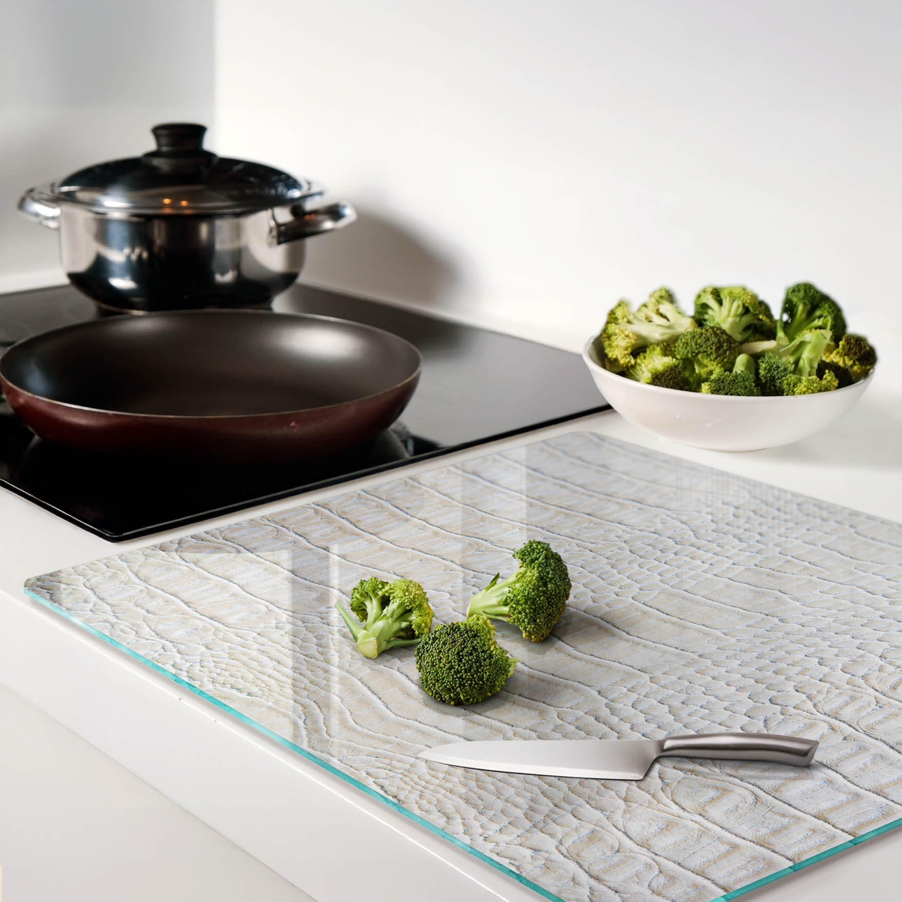 Thumbnail - Tulup Glasplatte, Beige, Glas, 60x0.4x52 cm, Küchen, Küchenelektrogeräte, Herde, Herdabdeckplatten