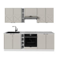 KUHINJSKA ENOTA Fame-Line Siva/bež/bela 235 cm , DP Marmor - siva/bela, leseni material (235/206.8/60cm) - Vicco