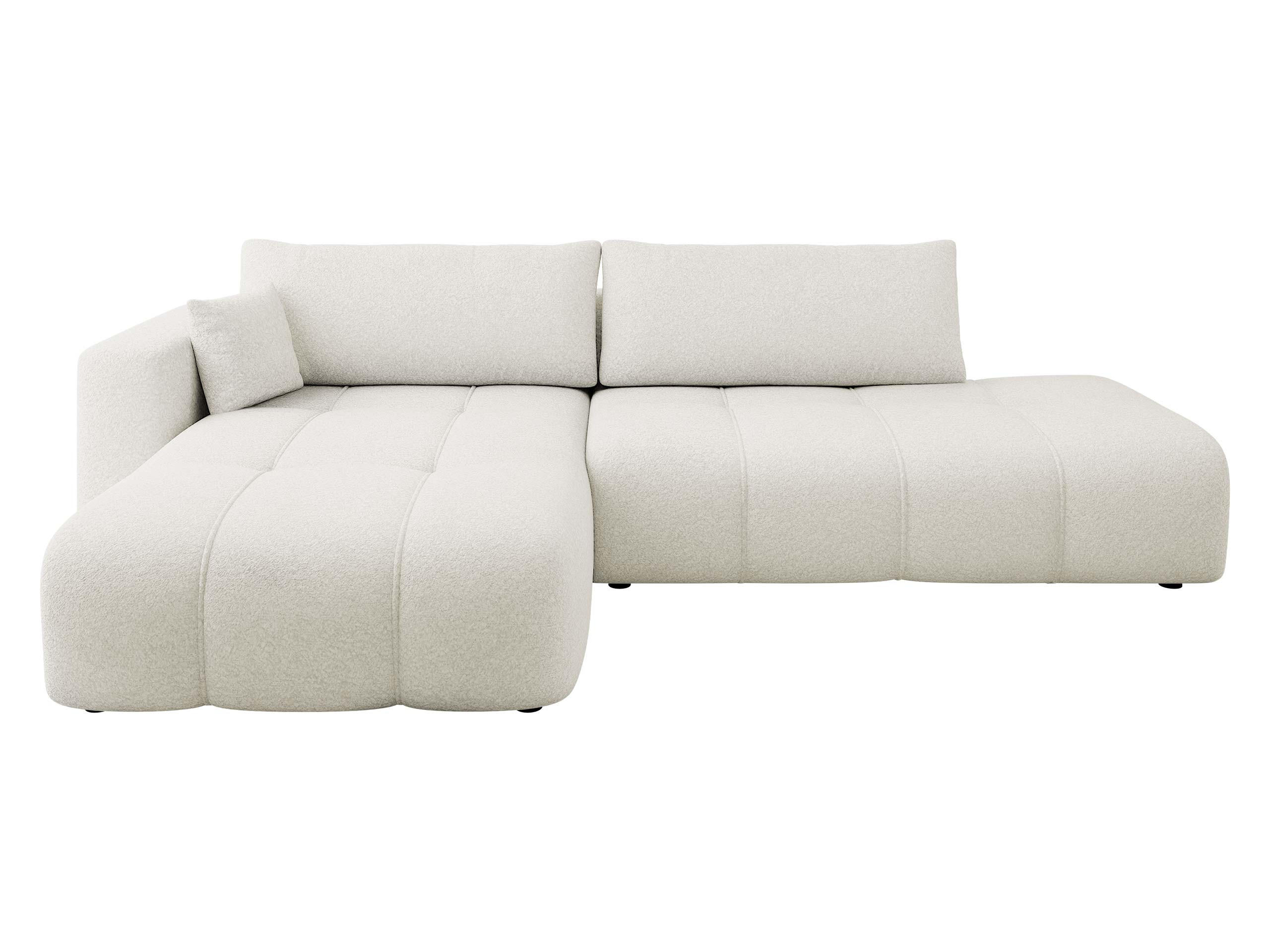 ECKSOFA Furyn O Boucle, Seite: Links - Creme/Schwarz, Holzwerkstoff/Kunststoff (262/145cm) - MIRJAN24