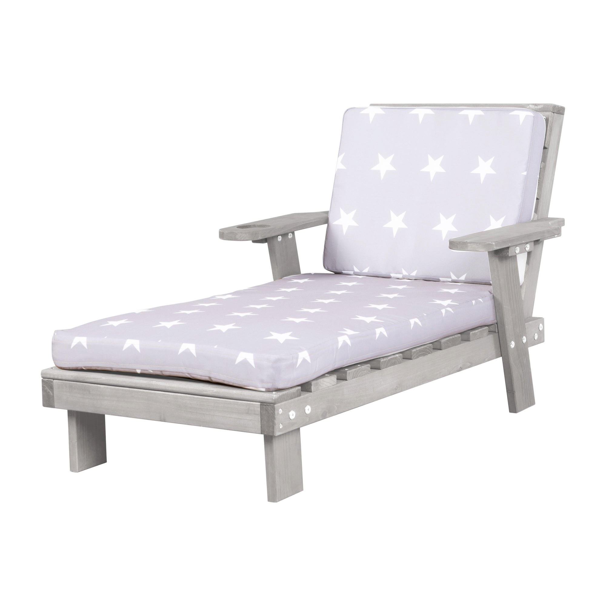 OUTDOORLIEGE Outdoorliege Little Stars - Hellgrau, Holz (55/54/85cm) - Roba
