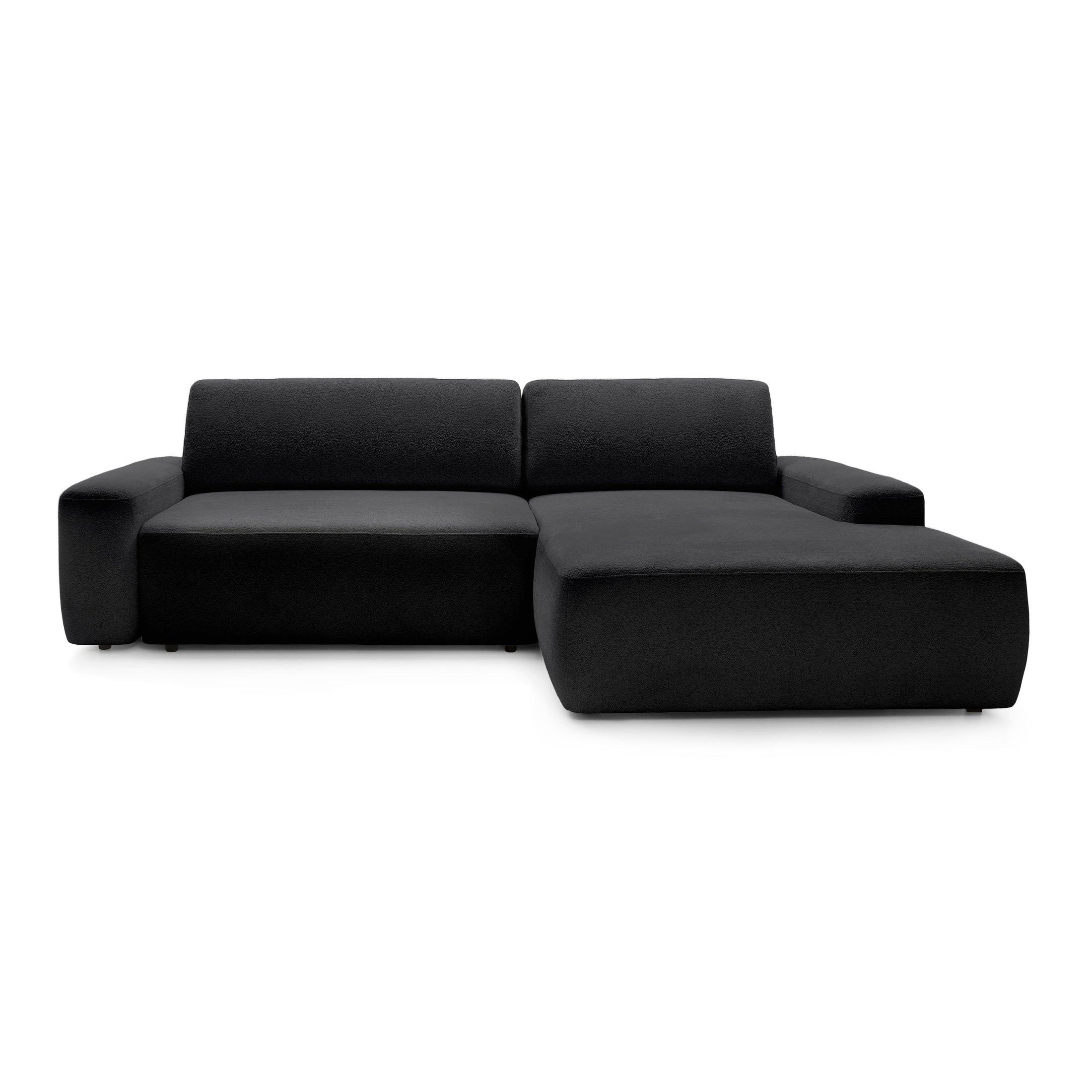 Pillovely Ecksofa Schwarz 264x82x162 cm