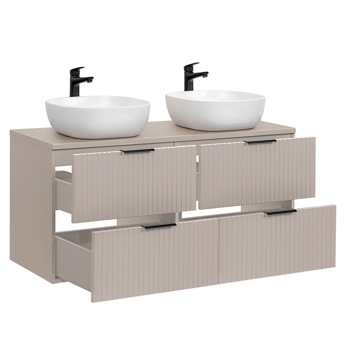 DOPPELWASCHTISCH 120.8cm Adriel Beige - Beige, Holzwerkstoff (120.8/59/46cm) - Petits-meubles