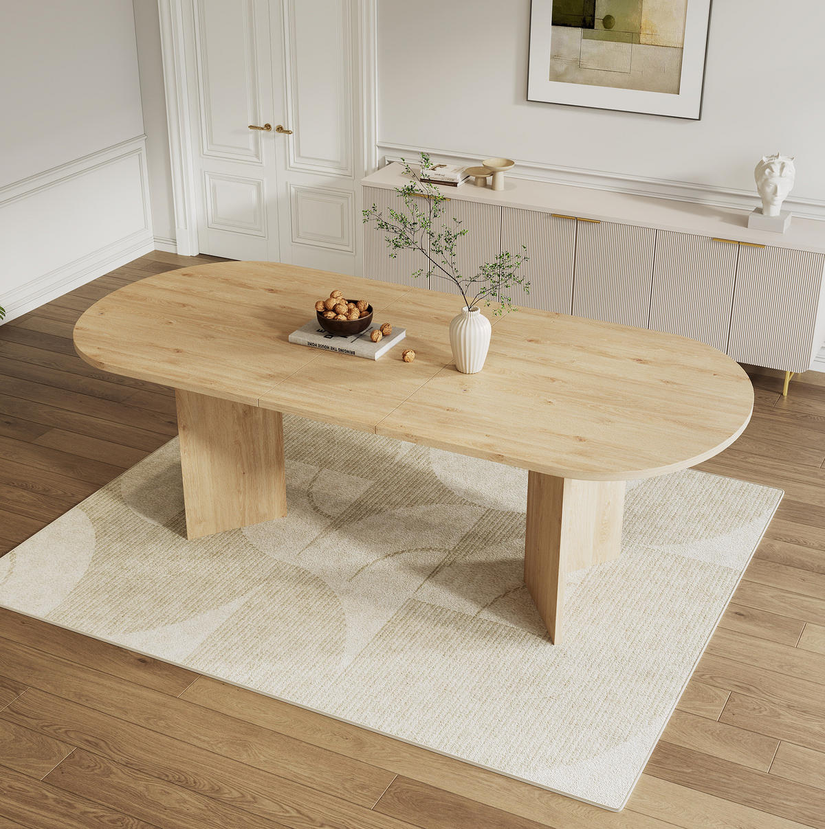 ESSTISCH 160/200/90 cm in Eichefarben, ausziehbar mit abgerundeten Ecken - Eichefarben, Holzwerkstoff (200/90/75cm) - Flora Grace