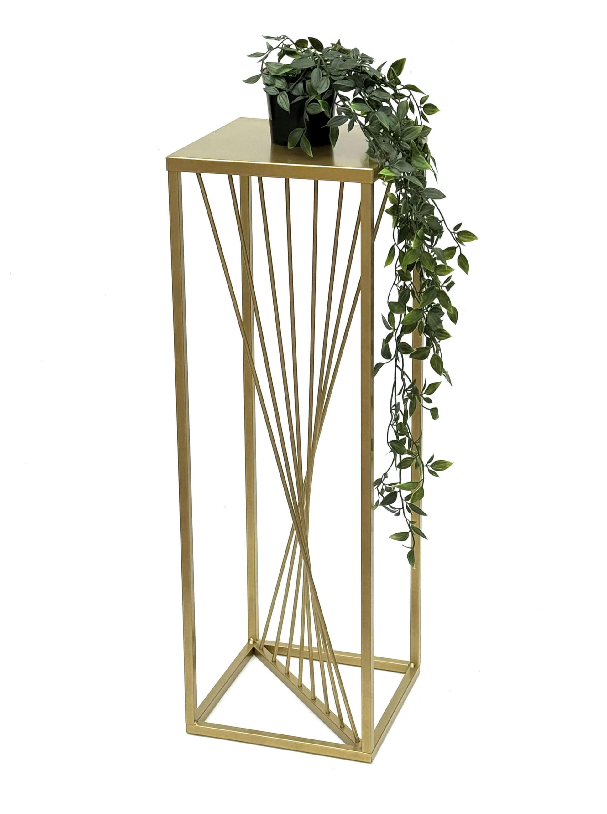 BLUMENHOCKER Metall Gold Eckig 70 cm - Goldfarben, Metall (24/70/24cm) - DanDiBo