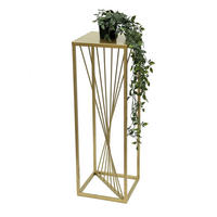 BLUMENHOCKER Metall Gold Eckig 70 cm - Goldfarben, Metall (24/70/24cm) - DanDiBo