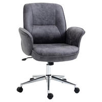 BÜROSTUHL Schreibtischstuhl drehbar verstellbar Mikrofaser Schaumstoff Grau - Dunkelgrau, Kunststoff (69/102/67cm) - Vinsetto