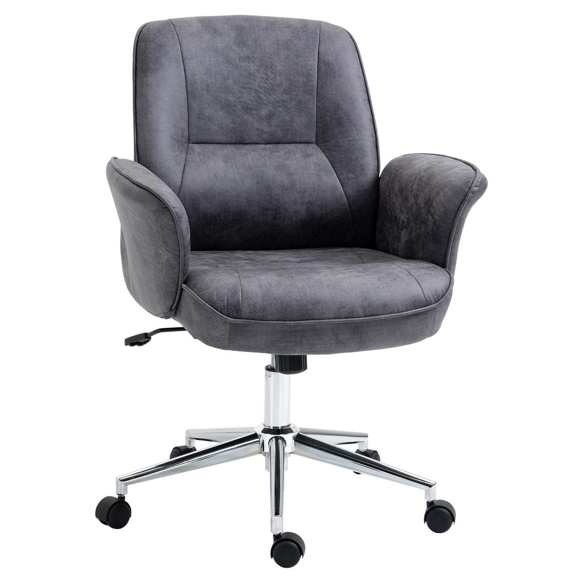 BÜROSTUHL Schreibtischstuhl drehbar verstellbar Mikrofaser Schaumstoff Grau - Dunkelgrau, Kunststoff (69/102/67cm) - Vinsetto