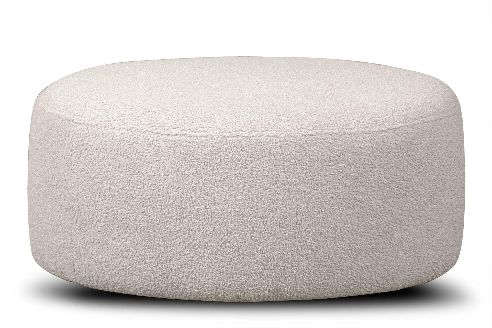 SITZHOCKER RAGGI mit 360° Drehfunktion, Weiß - Weiß, Textil (80/36/80cm) - KONSIMO®