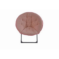 SESSEL Sherpa Rose klappbar - Rosa, Textil/Metall (53/37/58cm) - WISHDOR