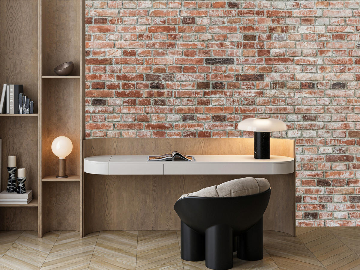 FOTOTAPETE für Büro Ziegelmauer Wand Abstraktion 500x350 - Braun, Papier (500/350cm) - Muralo