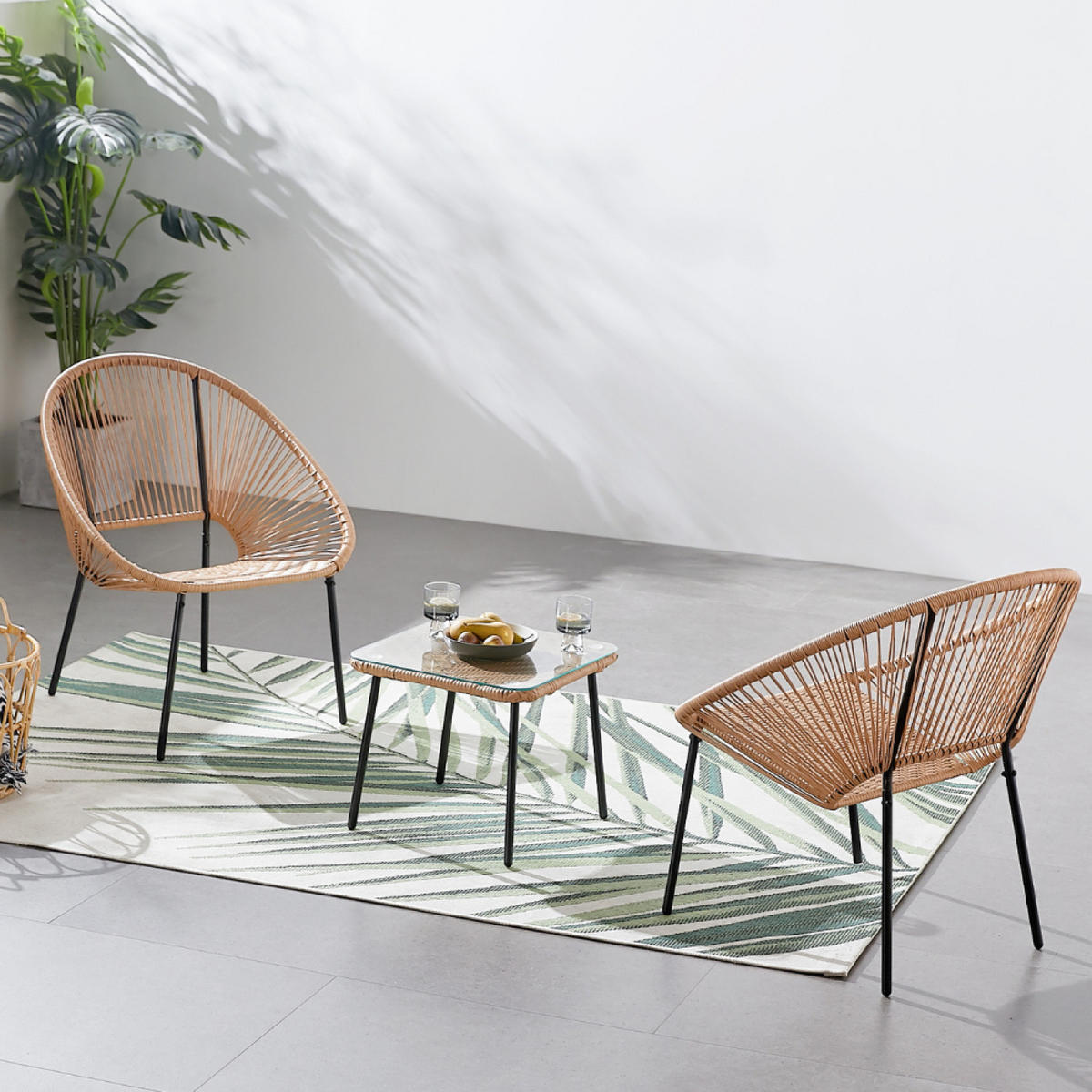 BALKONMÖBEL Acapulco Natur - Naturfarben, Metall - Concept Usine