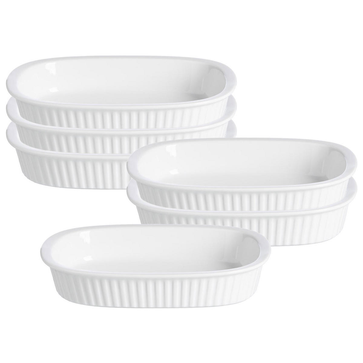 AUFLAUFFORMEN Bianco weiß 22 x 16 cm 6er Set - Weiß, Keramik (22/16/4cm) - Ritzenhoff Breker