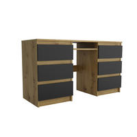 SCHREIBTISCH ANGULO 130x50x75 cm Bürotisch Computertisch, Eiche Artisan - Eiche Artisan, Holzwerkstoff (50/130/75cm) - MASSENO