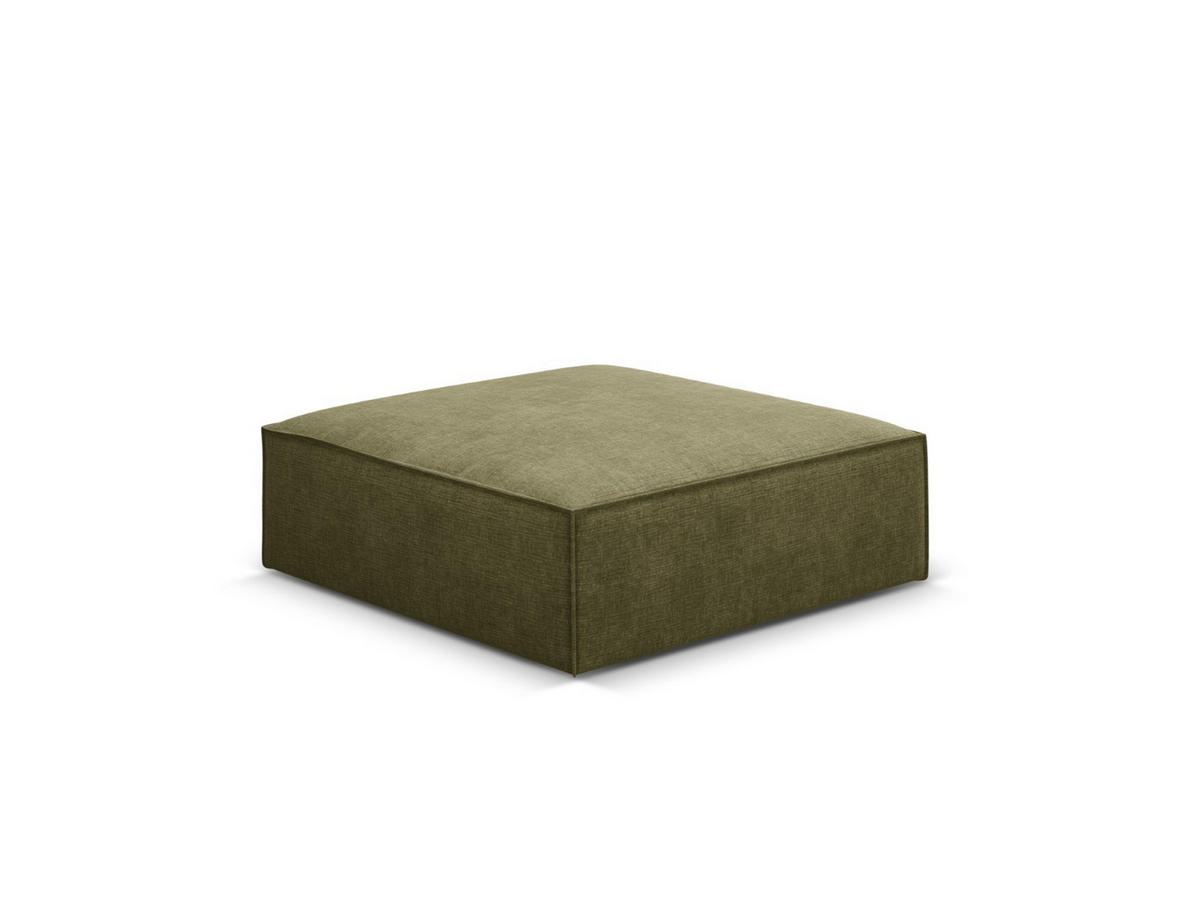 POUF Kaelle aus Chenille-Stoff grün - Grün, Textil (80/38/100cm) - Micadoni