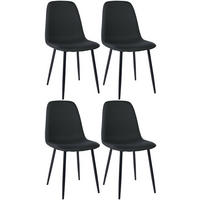 STUHL 4er Set Stoff Schwarz - Schwarz, Textil/Metall (44/88/51cm) - CLP