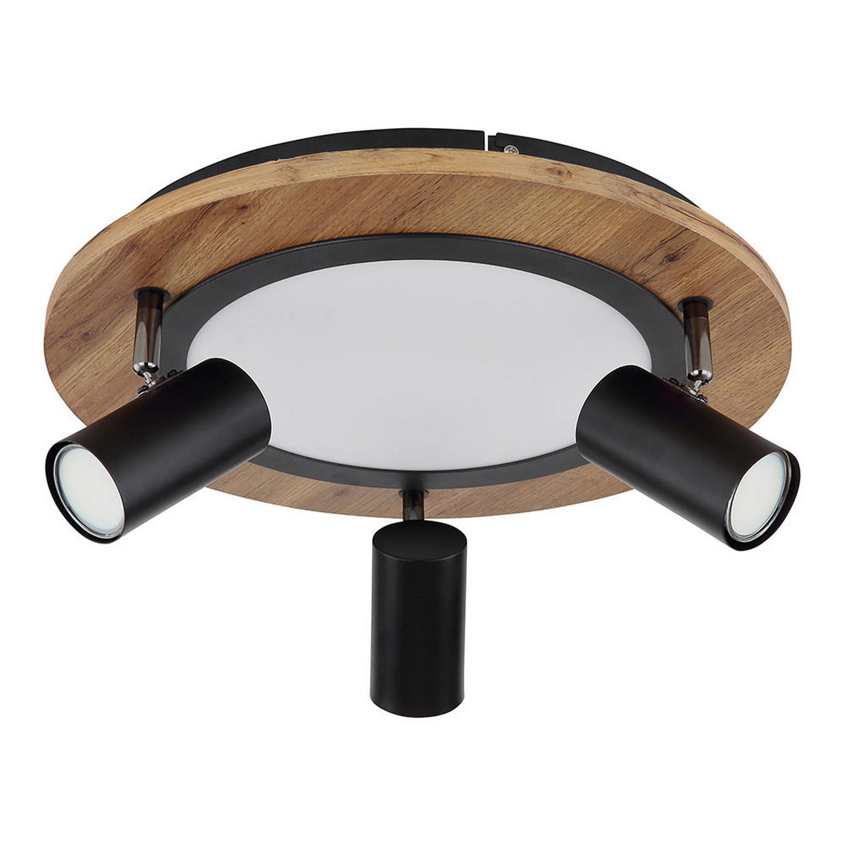 LED DECKENLEUCHTE Holz Braun - Braun, Metall (40/40/18cm) - Globo Lighting