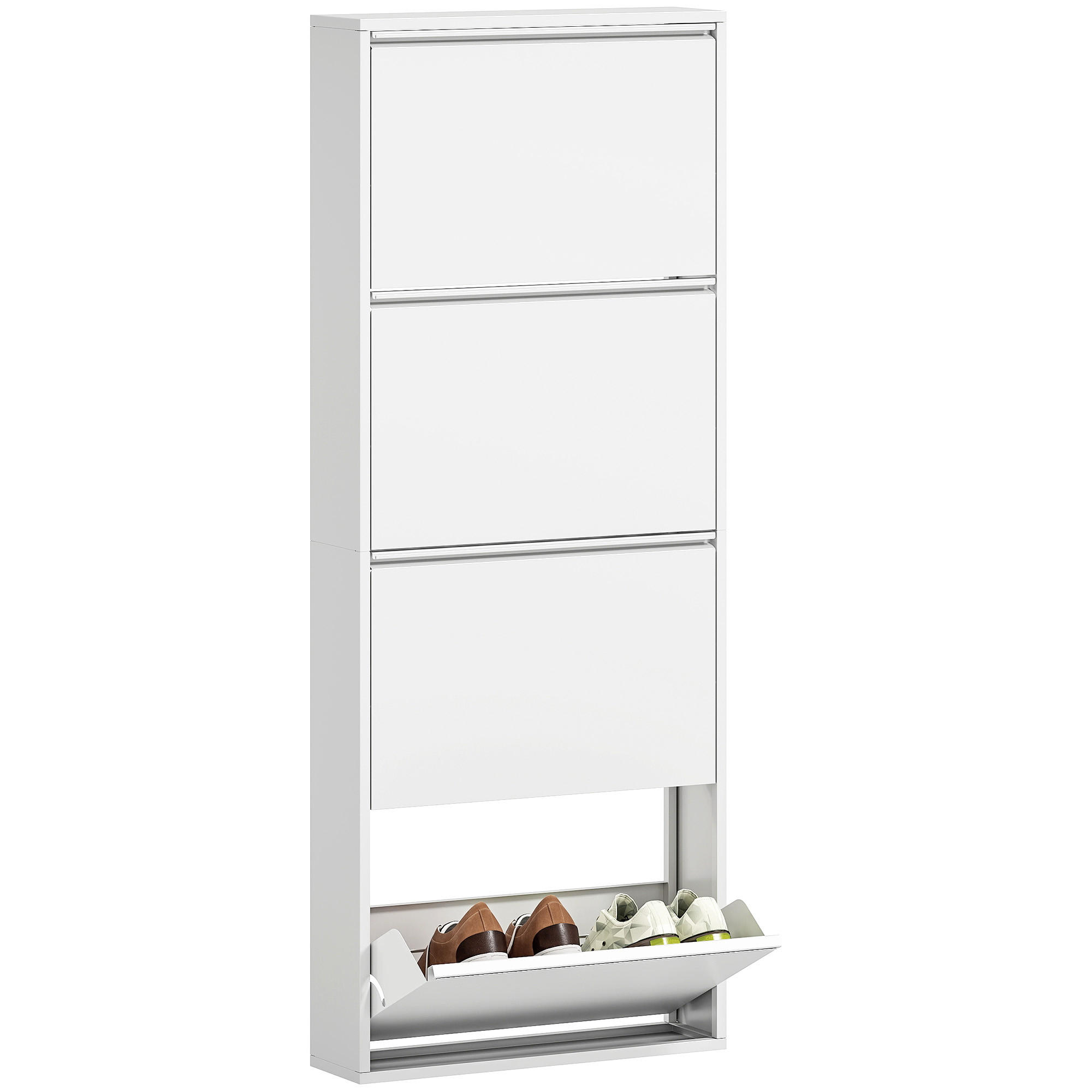 SCHUHSCHRANK DE-09721 Weiß - Weiß, Metall (55/139/15cm) - ComfortXL