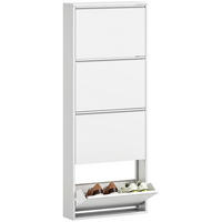SCHUHSCHRANK DE-09721 Weiß - Weiß, Metall (55/139/15cm) - ComfortXL