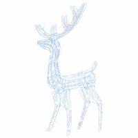 WEIHNACHTSDEKORATION Rentier Acryl 140 Leds 128 Cm Kaltweiss - Weiß, Kunststoff (41/120/70cm) - vidaXL