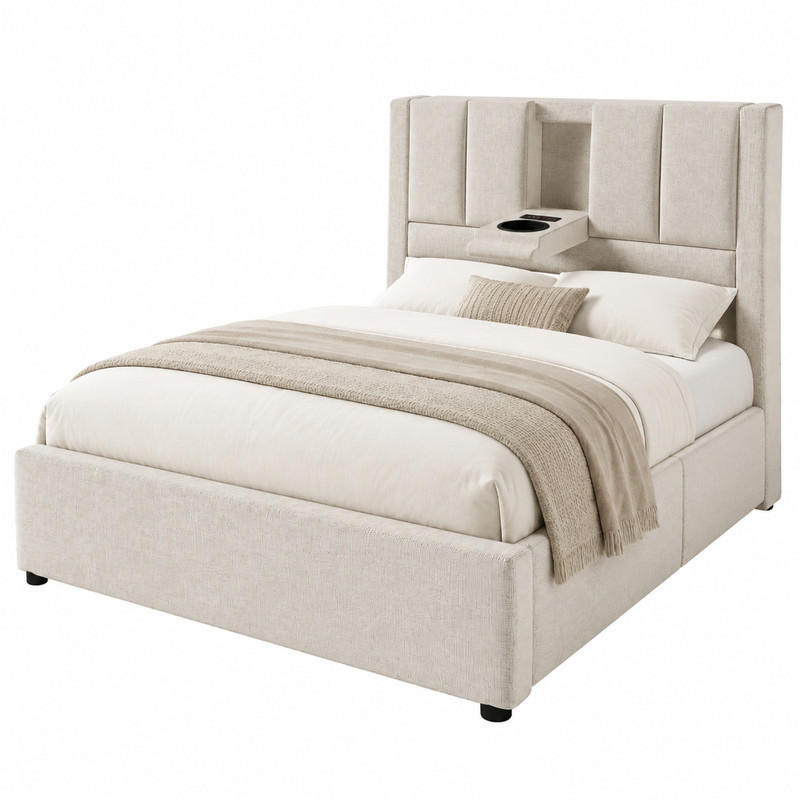Beauniv Polsterbett Beige 90x200 cm