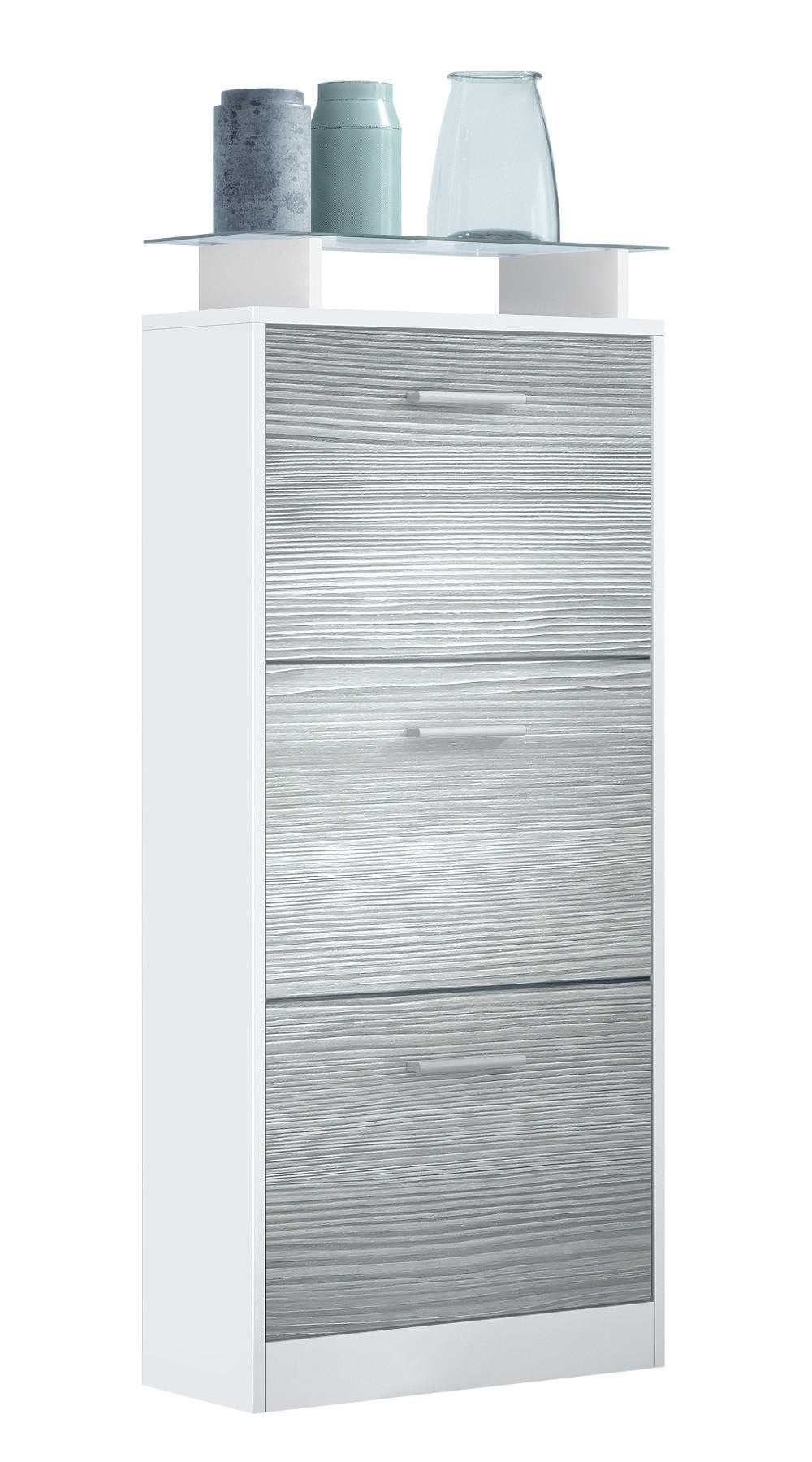 SCHUHSCHRANK Lavia Front in Avola-Anthrazit - Anthrazit, Holzwerkstoff (46/128/23cm) - Vladon