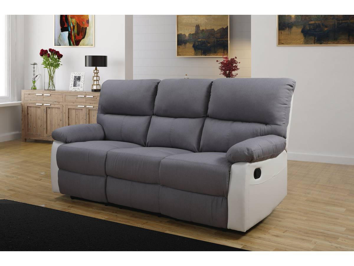 RELAXSOFA Lincoln Weiß/Hellgrau - Hellgrau/Weiß, Kunststoff/Textil (197/103/89cm) - Habitat Garten