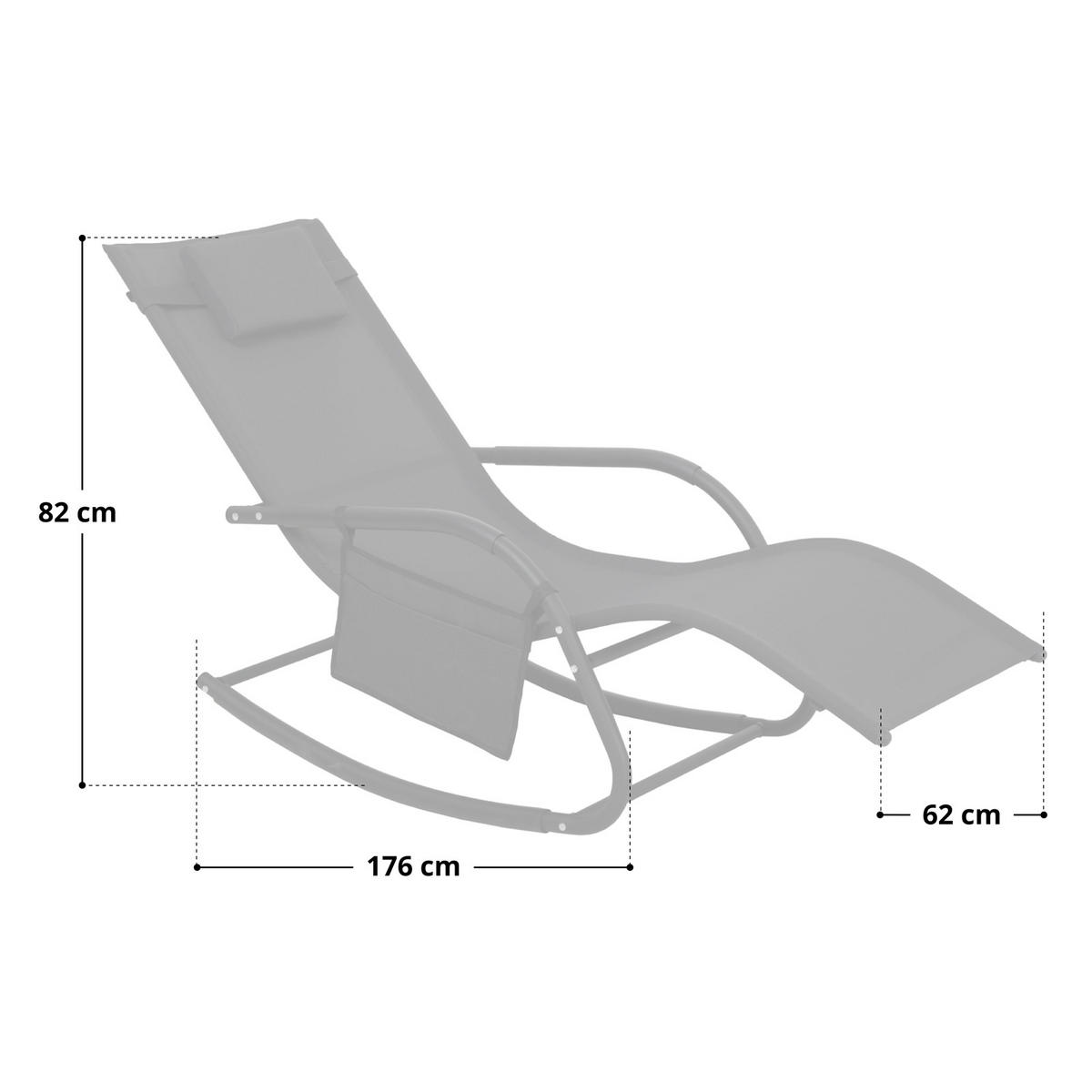 SCHAUKELLIEGE Fjon Deluxe Schwarz - Schwarz, Metall (62/82/176cm) - SVITA